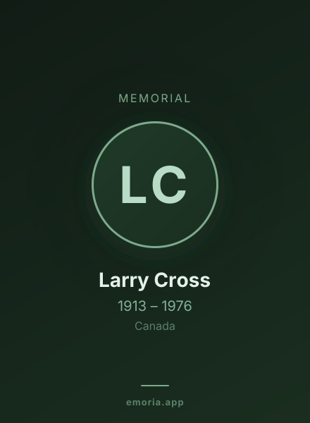 Memorial portrait of Larry Cross