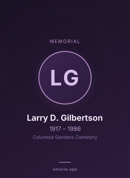 Memorial portrait of Larry D. Gilbertson