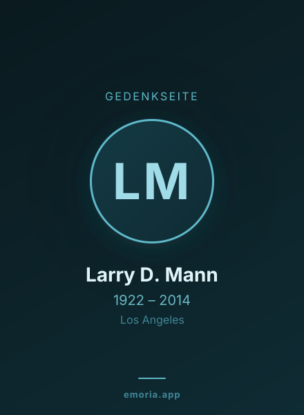 Gedenkportrait von Larry D. Mann