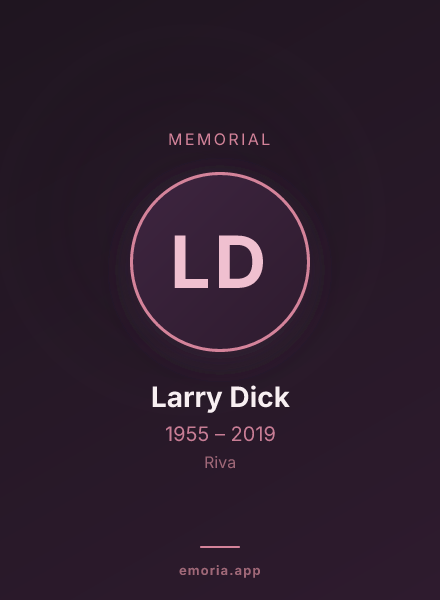 Memorial portrait of Larry Dick