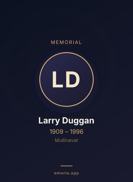 Memorial portrait of Larry Duggan