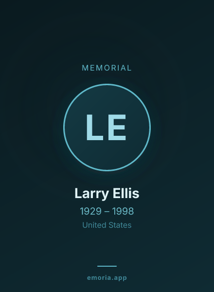 Memorial portrait of Larry Ellis