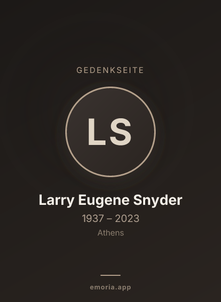 Gedenkportrait von Larry Eugene Snyder