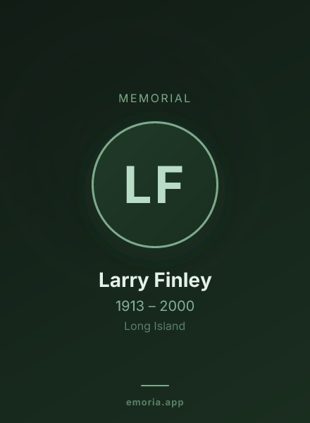 Memorial portrait of Larry Finley