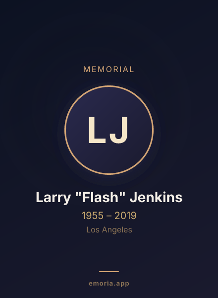 Memorial portrait of Larry "Flash" Jenkins