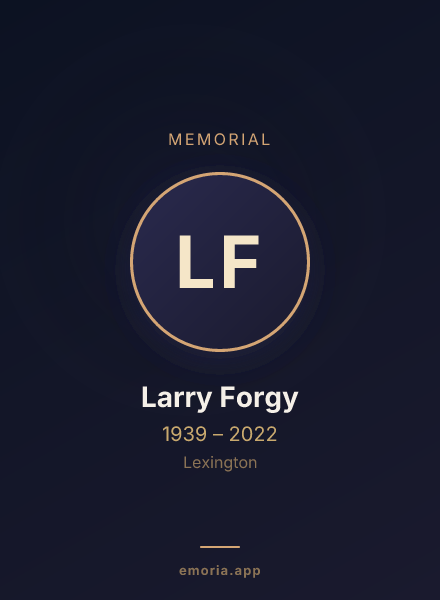 Memorial portrait of Larry Forgy