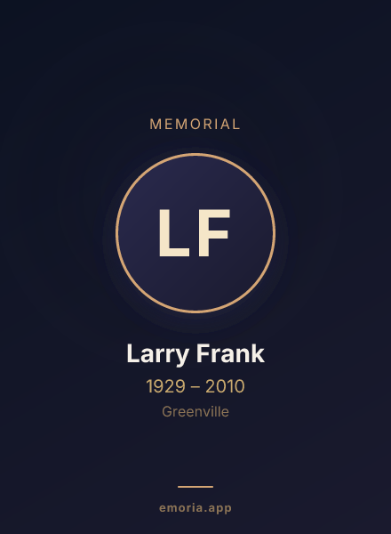 Memorial portrait of Larry Frank