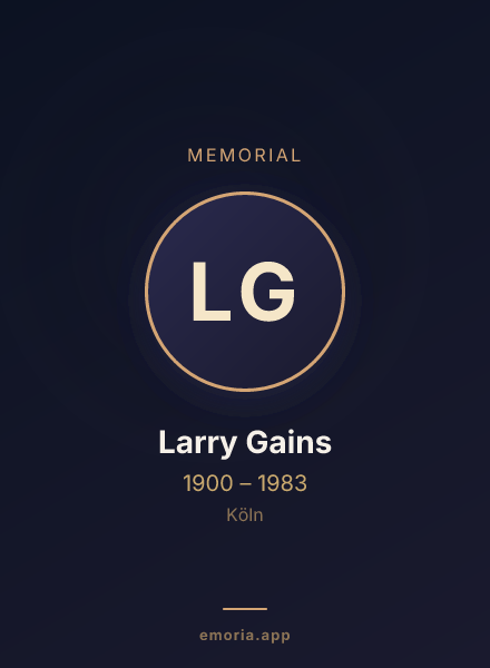 Memorial portrait of Larry Gains