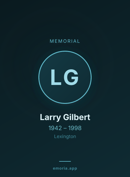 Memorial portrait of Larry Gilbert