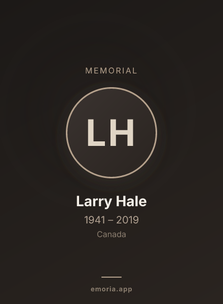 Memorial portrait of Larry Hale