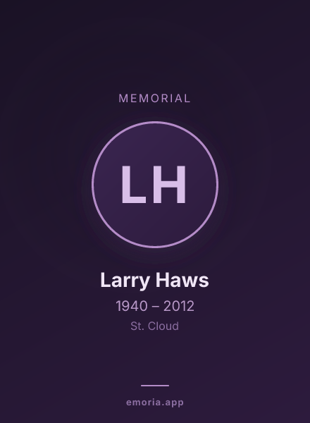 Memorial portrait of Larry Haws