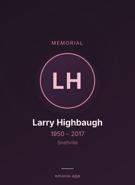 Memorial portrait of Larry Highbaugh