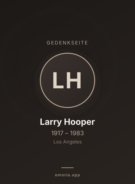 Gedenkportrait von Larry Hooper