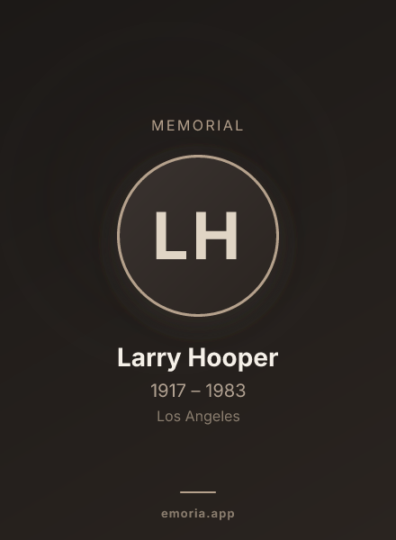 Memorial portrait of Larry Hooper