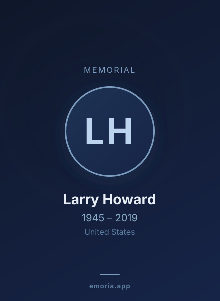 Memorial portrait of Larry Howard