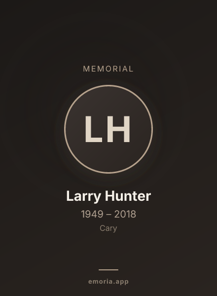 Memorial portrait of Larry Hunter