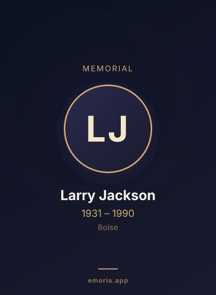 Memorial portrait of Larry Jackson
