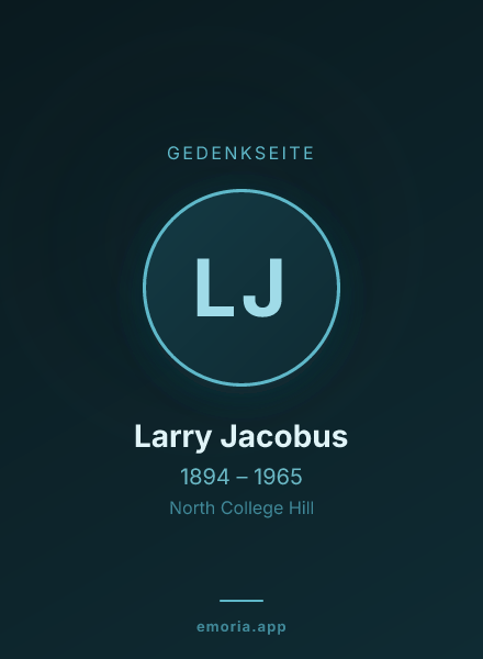 Gedenkportrait von Larry Jacobus