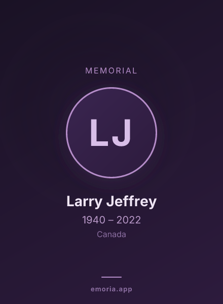 Memorial portrait of Larry Jeffrey