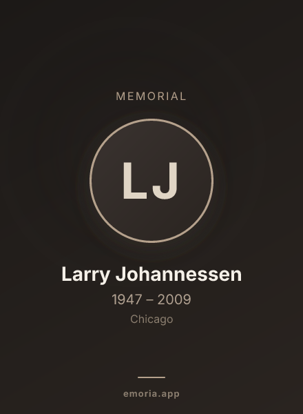 Memorial portrait of Larry Johannessen