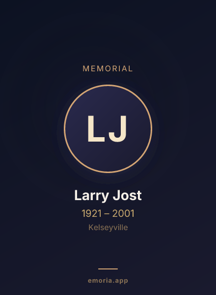 Memorial portrait of Larry Jost