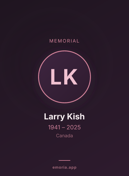 Memorial portrait of Larry Kish