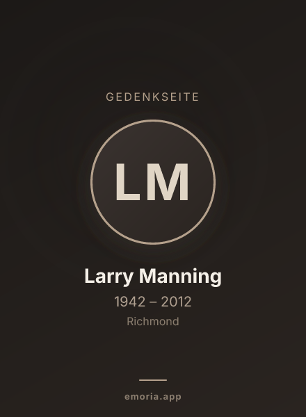 Gedenkportrait von Larry Manning