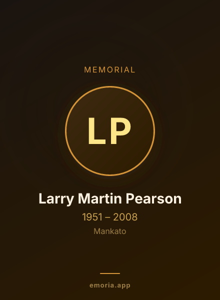 Memorial portrait of Larry Martin Pearson