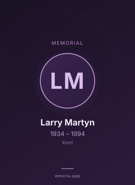 Memorial portrait of Larry Martyn