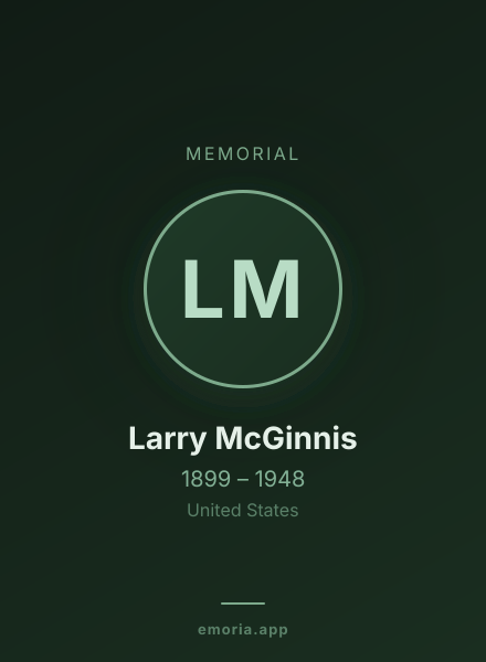 Memorial portrait of Larry McGinnis