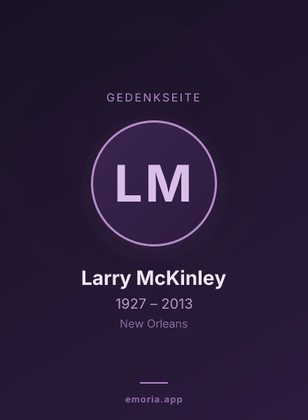 Gedenkportrait von Larry McKinley