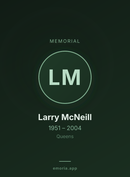 Memorial portrait of Larry McNeill