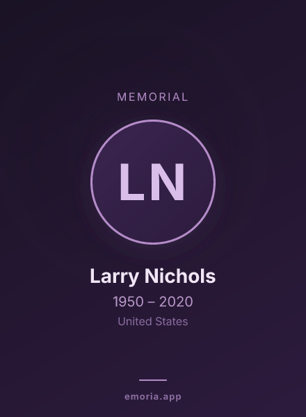 Memorial portrait of Larry Nichols