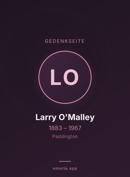 Gedenkportrait von Larry O'Malley