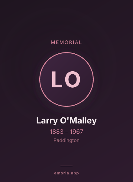 Memorial portrait of Larry O'Malley