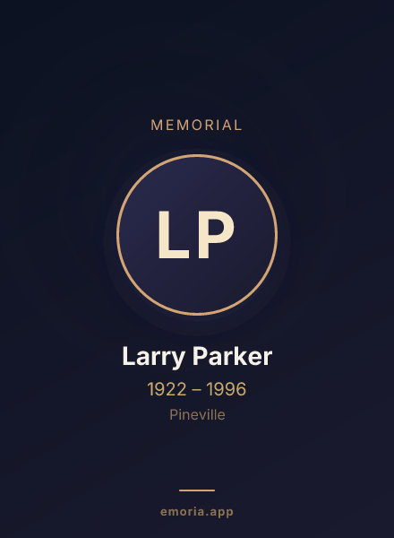 Memorial portrait of Larry Parker