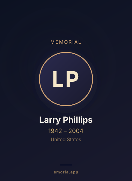 Memorial portrait of Larry Phillips