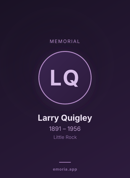 Memorial portrait of Larry Quigley
