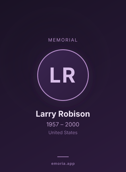 Memorial portrait of Larry Robison