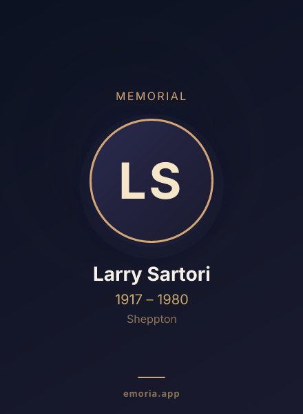 Memorial portrait of Larry Sartori