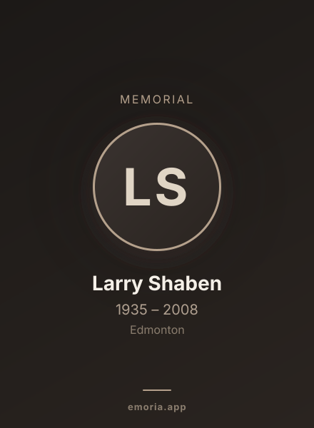 Memorial portrait of Larry Shaben