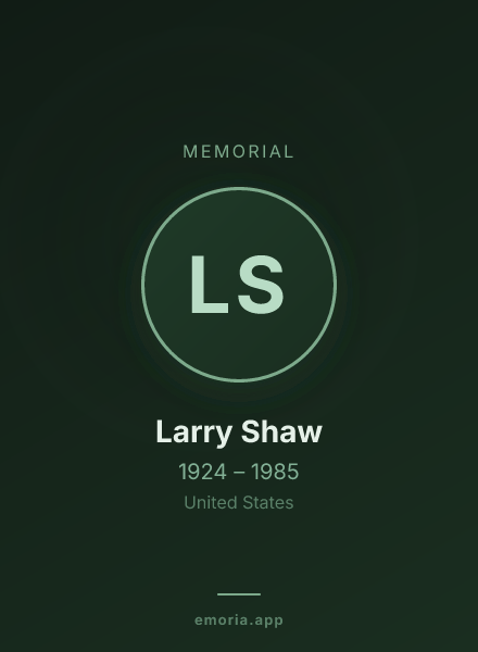 Memorial portrait of Larry Shaw