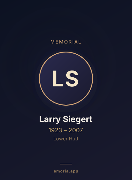 Memorial portrait of Larry Siegert