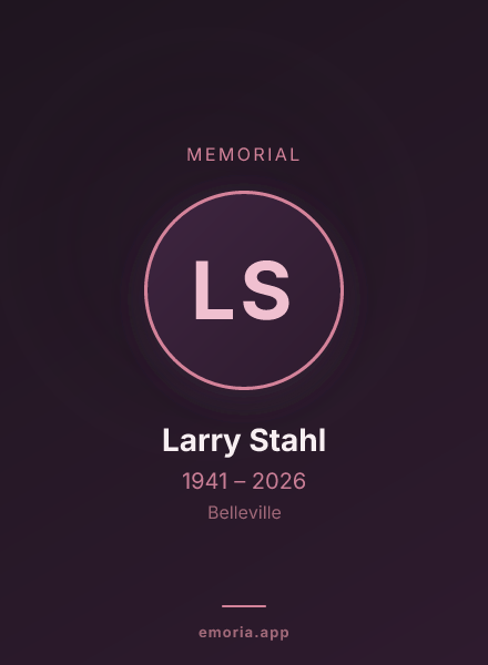 Memorial portrait of Larry Stahl