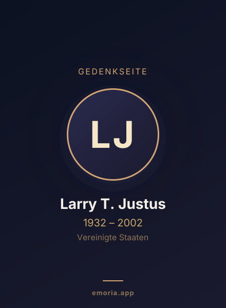 Gedenkportrait von Larry T. Justus