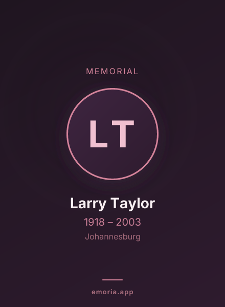 Memorial portrait of Larry Taylor