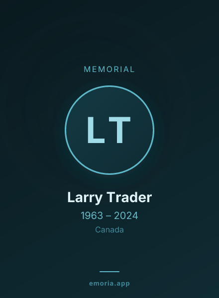Memorial portrait of Larry Trader