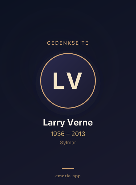 Gedenkportrait von Larry Verne