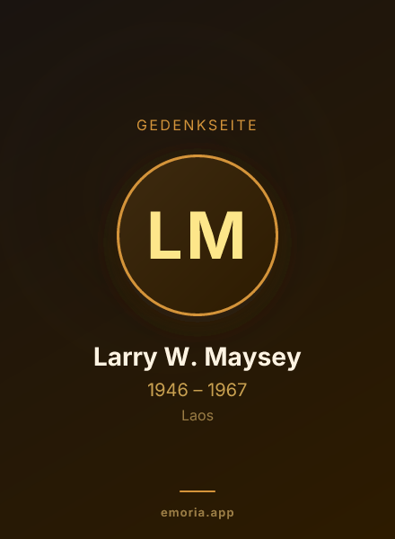 Gedenkportrait von Larry W. Maysey