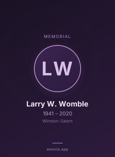 Memorial portrait of Larry W. Womble